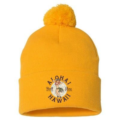 Aloha Hawaii Pom Pom 12in Knit Beanie
