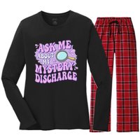 Adult Humor Ask Me About My Sarcastic Mystery Discharge Women's Long Sleeve Flannel Pajama Set 