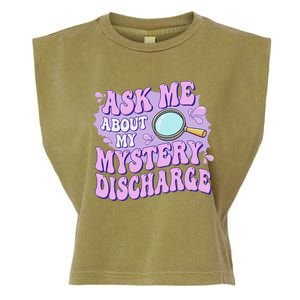 Adult Humor Ask Me About My Sarcastic Mystery Discharge Garment-Dyed Women's Muscle Tee