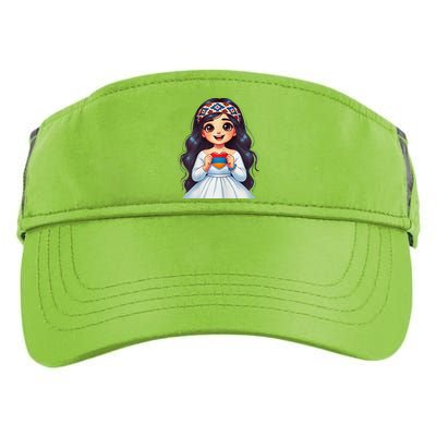 Armenian Holding Armenian Flag Colored Heart Adult Drive Performance Visor