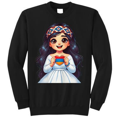 Armenian Holding Armenian Flag Colored Heart Sweatshirt