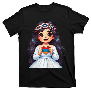 Armenian Holding Armenian Flag Colored Heart T-Shirt