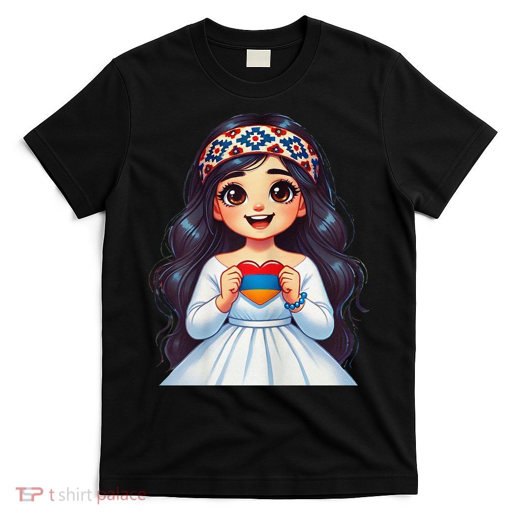 Armenian Holding Armenian Flag Colored Heart T-Shirt