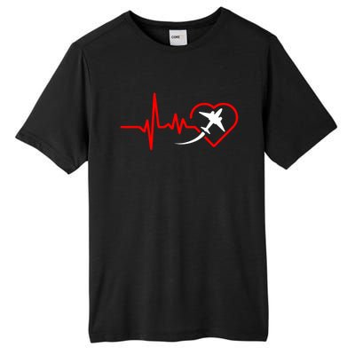 Airplane Heartbeat Airplane Pilot Gift Gift Tall Fusion ChromaSoft Performance T-Shirt