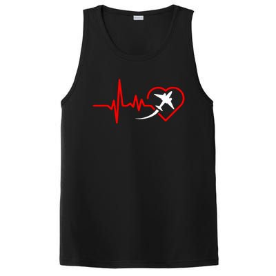 Airplane Heartbeat Airplane Pilot Gift Gift PosiCharge Competitor Tank