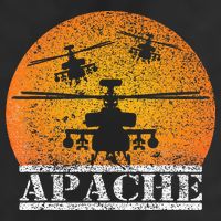 Apache Helicopter AH64 Attack Helicopters Pilot Sunset Garment-Dyed Fleece Hoodie