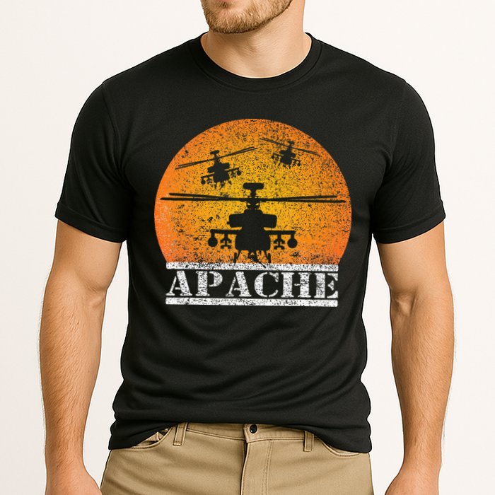 Apache Helicopter AH64 Attack Helicopters Pilot Sunset Performance Shirt