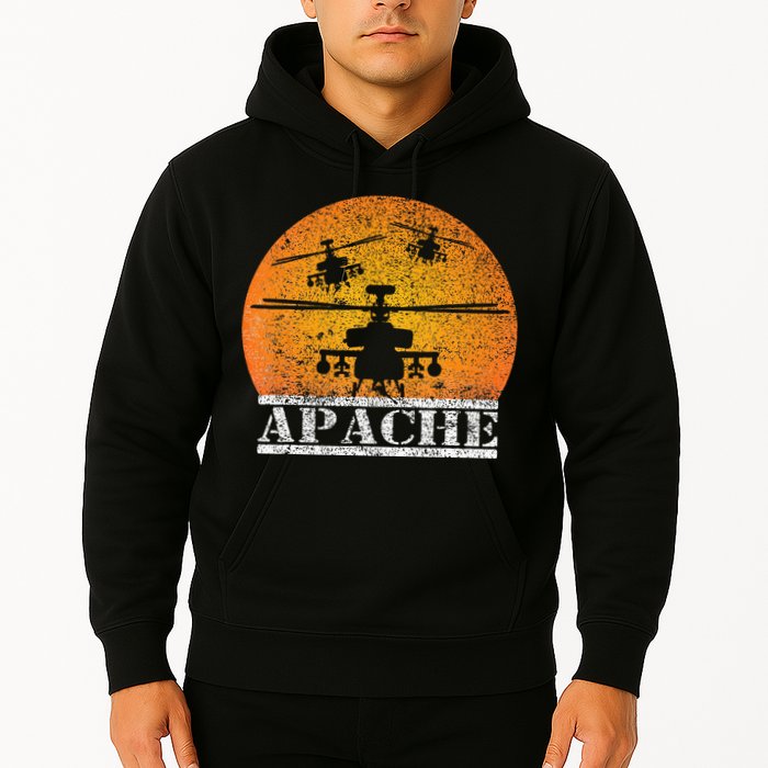 Apache Helicopter AH64 Attack Helicopters Pilot Sunset Hoodie