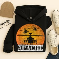 Apache Helicopter AH64 Attack Helicopters Pilot Sunset Hoodie