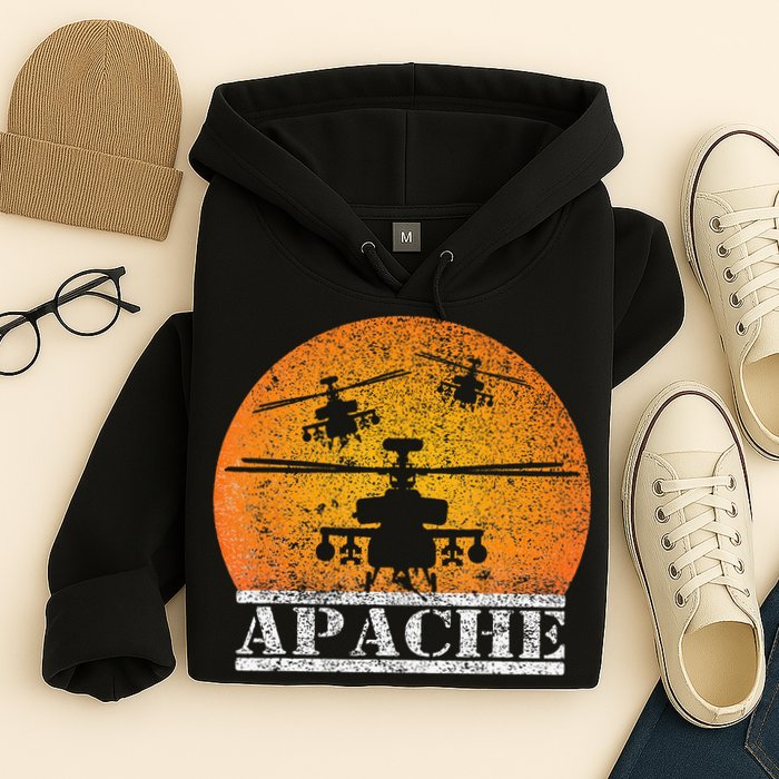 Apache Helicopter AH64 Attack Helicopters Pilot Sunset Hoodie