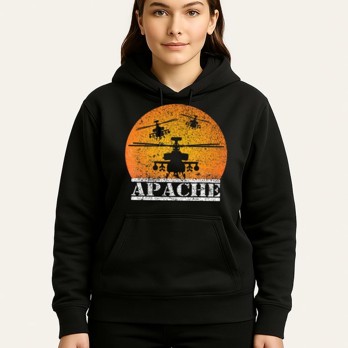 Apache Helicopter AH64 Attack Helicopters Pilot Sunset Hoodie