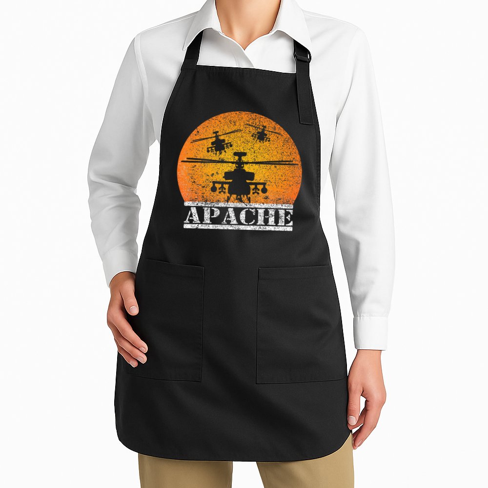 Apache Helicopter AH64 Attack Helicopters Pilot Sunset Apron