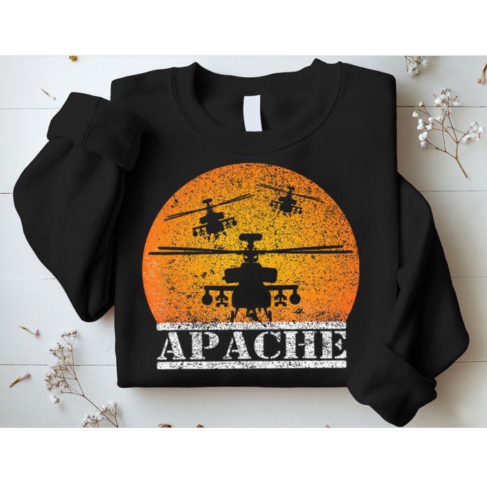 Apache Helicopter AH64 Attack Helicopters Pilot Sunset Sweatshirt