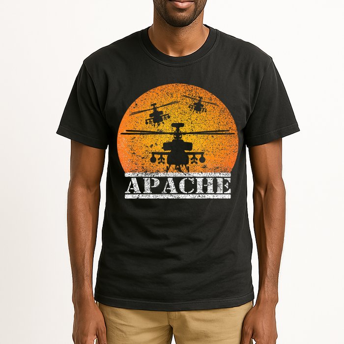 Apache Helicopter AH64 Attack Helicopters Pilot Sunset Tall T-Shirt