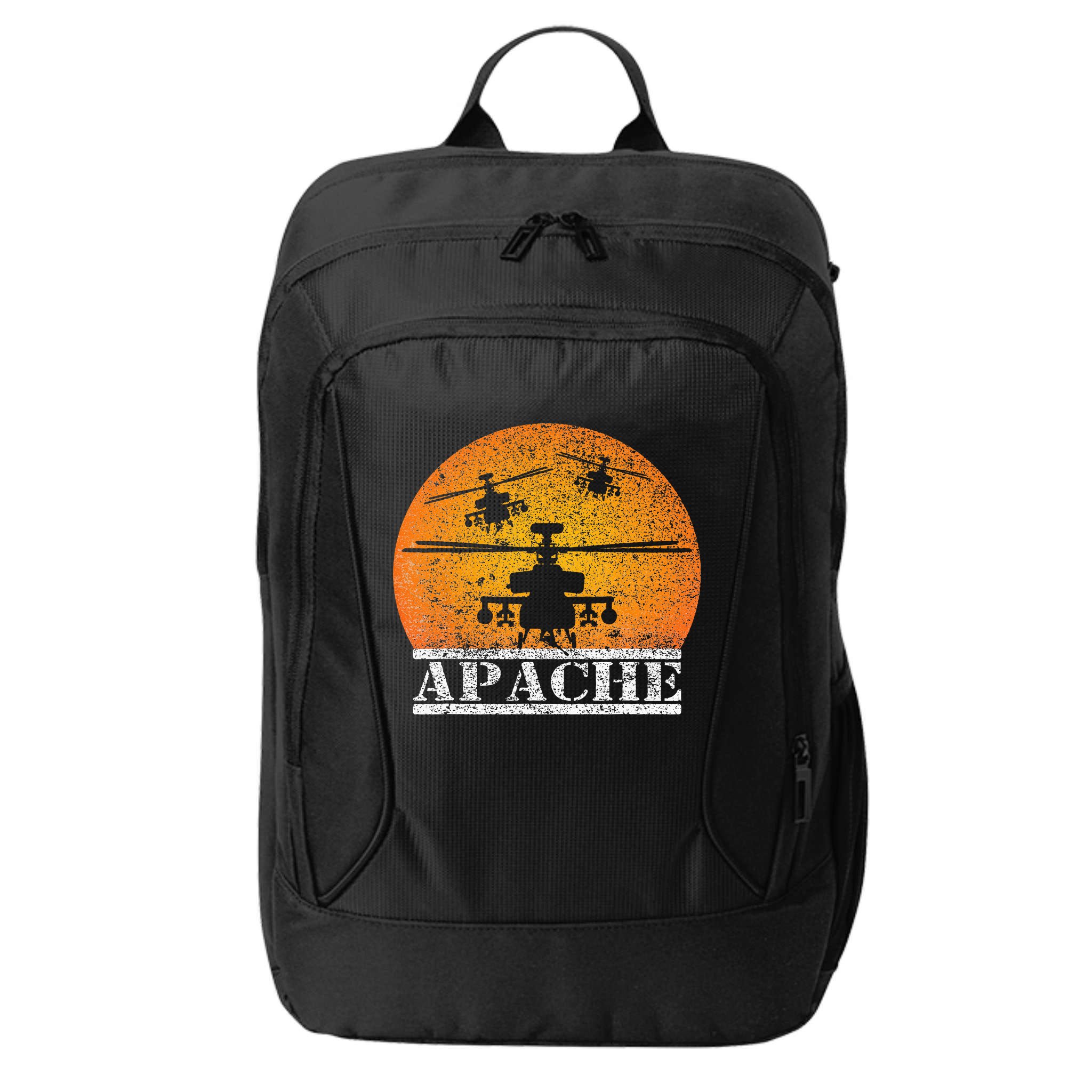 Apache Helicopter AH64 Attack Helicopters Pilot Sunset City Backpack