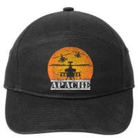 Apache Helicopter AH64 Attack Helicopters Pilot Sunset 7-Panel Snapback Hat