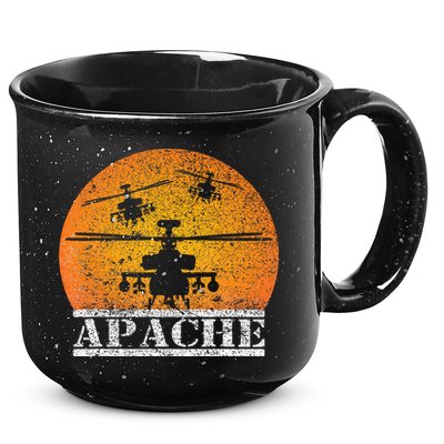 Apache Helicopter AH64 Attack Helicopters Pilot Sunset 15oz Campfire Ceramic Mug