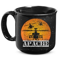 Apache Helicopter AH64 Attack Helicopters Pilot Sunset 15oz Campfire Ceramic Mug