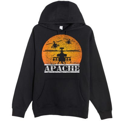 Apache Helicopter AH64 Attack Helicopters Pilot Sunset Premium Pullover Hoodie
