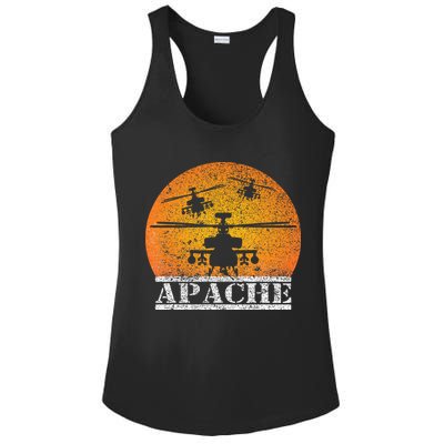 Apache Helicopter AH64 Attack Helicopters Pilot Sunset Ladies PosiCharge Competitor Racerback Tank