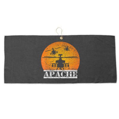 Apache Helicopter AH64 Attack Helicopters Pilot Sunset Large Microfiber Waffle Golf Towel