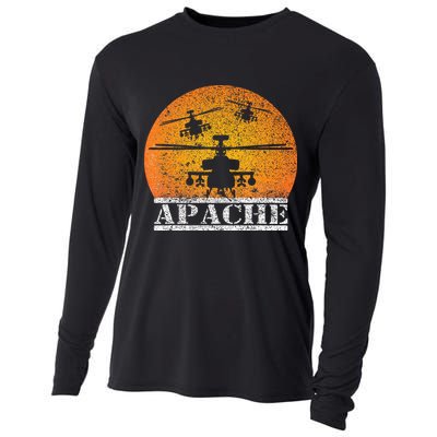 Apache Helicopter AH64 Attack Helicopters Pilot Sunset Cooling Performance Long Sleeve Crew