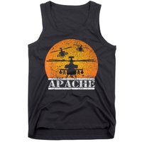 Apache Helicopter AH64 Attack Helicopters Pilot Sunset Tank Top