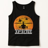 Apache Helicopter AH64 Attack Helicopters Pilot Sunset Tank Top