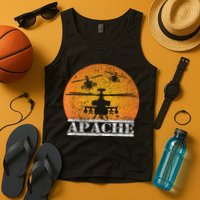 Apache Helicopter AH64 Attack Helicopters Pilot Sunset Tank Top