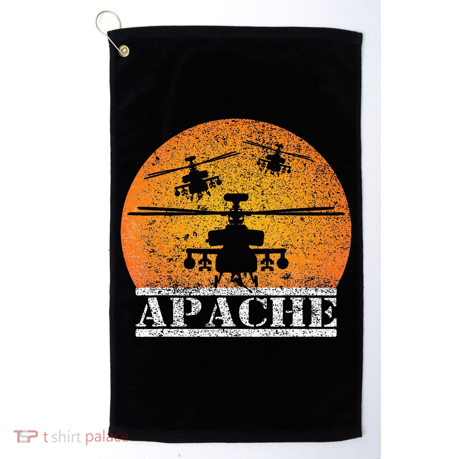 Apache Helicopter AH64 Attack Helicopters Pilot Sunset Golf Towel