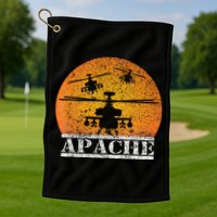 Apache Helicopter AH64 Attack Helicopters Pilot Sunset Golf Towel