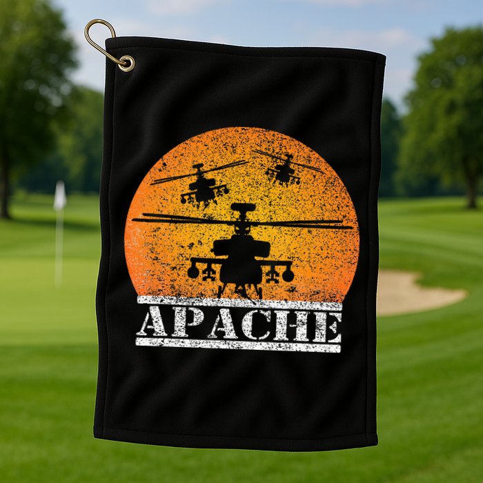 Apache Helicopter AH64 Attack Helicopters Pilot Sunset Golf Towel