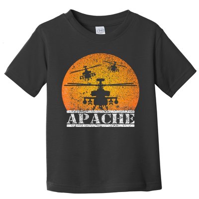 Apache Helicopter AH64 Attack Helicopters Pilot Sunset Toddler T-Shirt