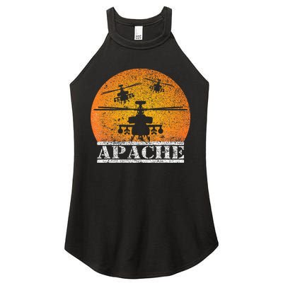 Apache Helicopter AH64 Attack Helicopters Pilot Sunset Women's Perfect Tri Rocker Tank