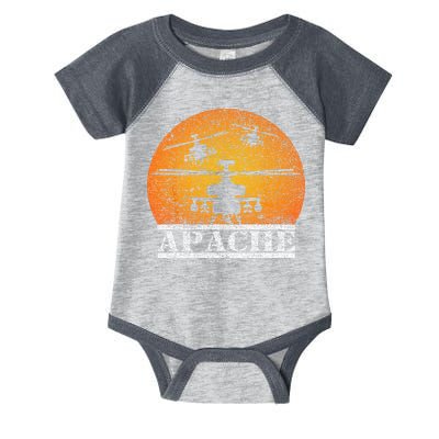Apache Helicopter AH64 Attack Helicopters Pilot Sunset Infant Baby Jersey Bodysuit