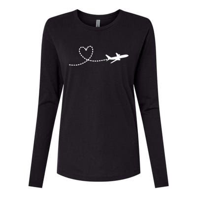 Airplane Hear Womens Cotton Relaxed Long Sleeve T-Shirt