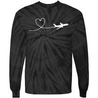 Airplane Hear Tie-Dye Long Sleeve Shirt