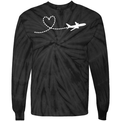 Airplane Hear Tie-Dye Long Sleeve Shirt