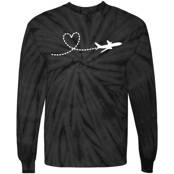 Airplane Hear Tie-Dye Long Sleeve Shirt