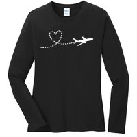 Airplane Hear Ladies Long Sleeve Shirt