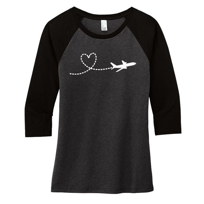 Airplane Hear Women's Tri-Blend 3/4-Sleeve Raglan Shirt