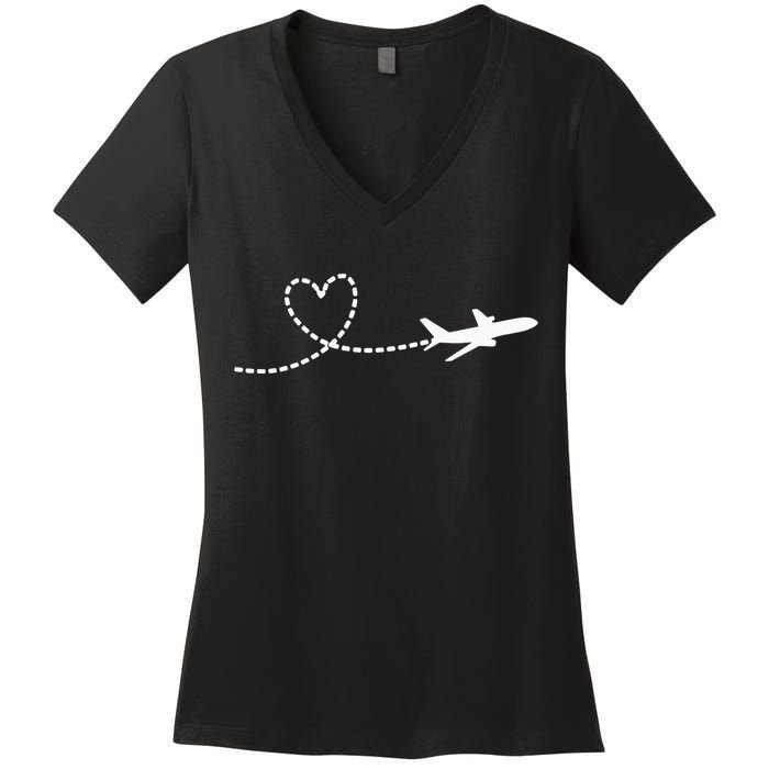 Airplane Hear Women's V-Neck T-Shirt