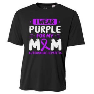 Autoimmune Hepatitis Awareness Mom Purple Ribbon Mama Mother Cooling Performance Crew T-Shirt