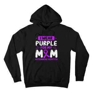 Autoimmune Hepatitis Awareness Mom Purple Ribbon Mama Mother Hoodie