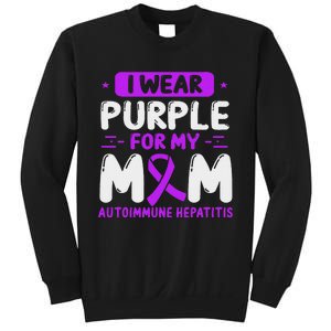 Autoimmune Hepatitis Awareness Mom Purple Ribbon Mama Mother Sweatshirt