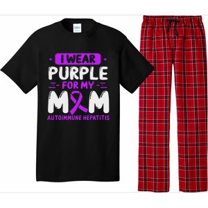 Autoimmune Hepatitis Awareness Mom Purple Ribbon Mama Mother Pajama Set