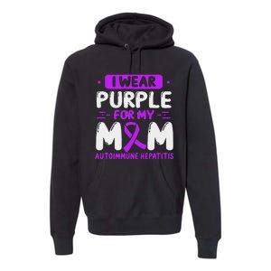 Autoimmune Hepatitis Awareness Mom Purple Ribbon Mama Mother Premium Hoodie