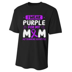 Autoimmune Hepatitis Awareness Mom Purple Ribbon Mama Mother Performance Sprint T-Shirt