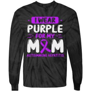 Autoimmune Hepatitis Awareness Mom Purple Ribbon Mama Mother Tie-Dye Long Sleeve Shirt