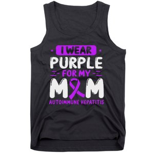 Autoimmune Hepatitis Awareness Mom Purple Ribbon Mama Mother Tank Top